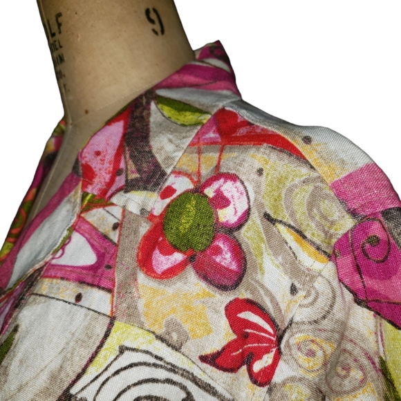 Chico's Linen floral button down colorful shirt - Picture 5 of 9